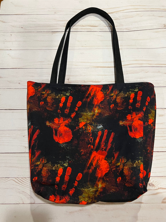 Bloody Handprint Canvas Tote