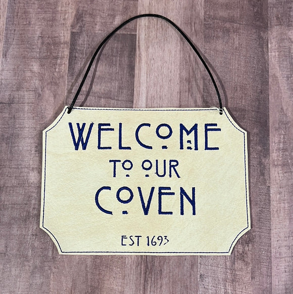 Welcome to our Coven Sign *Blue