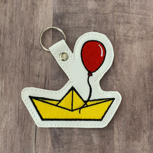 Pennywise Inspired Embroidered Vinyl Keychain